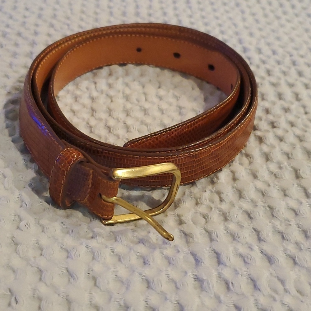 Brighton Lizard and Cowhide Brown Belt Size 40
